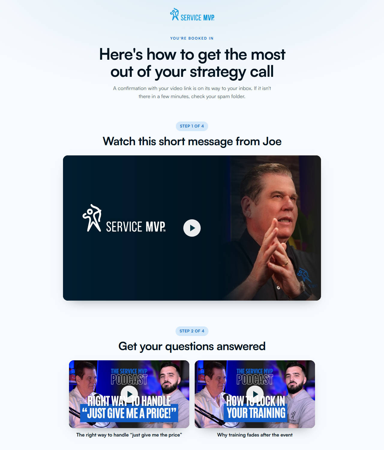 Confirmation page preview